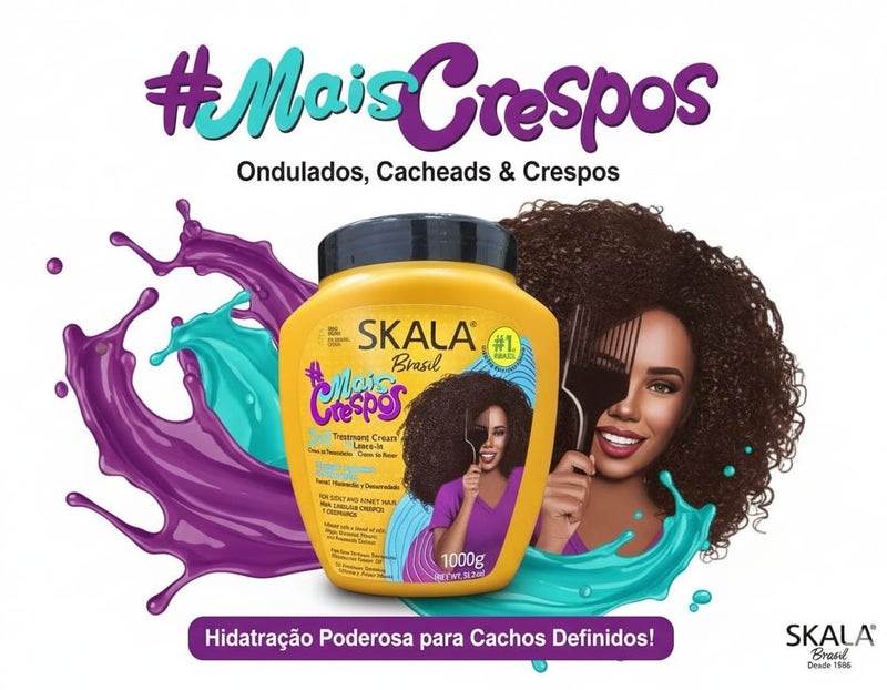 SKALA Expert Miss Crispus Original Brazilian Curly & African Hair Treatment Cream With Hydration, Softness, Strength & Detangling 1000 Grams - Image 1